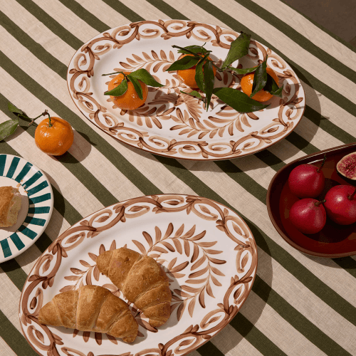 Image showing the Montego Set of 2 Serving Platters, Orange product.