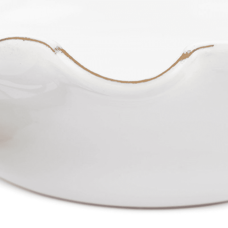 Ruffle Ceramic Bowl, White