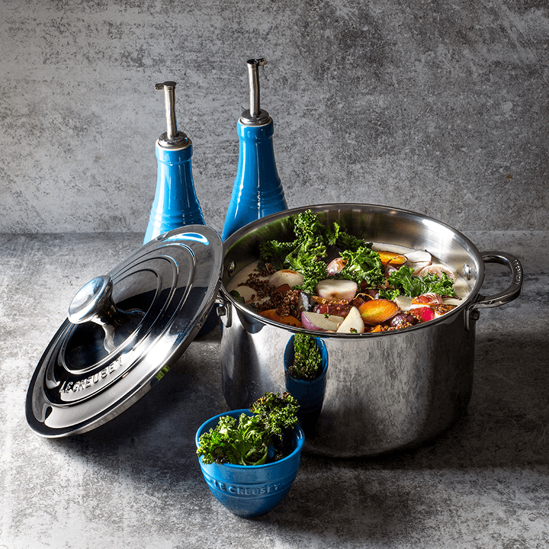 Siganture Uncoated Deep casserole with lid, Stainless Steel