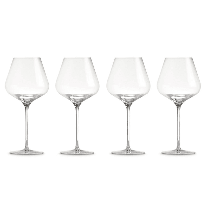 Set of 4 Red Wine Glasses, Clear
