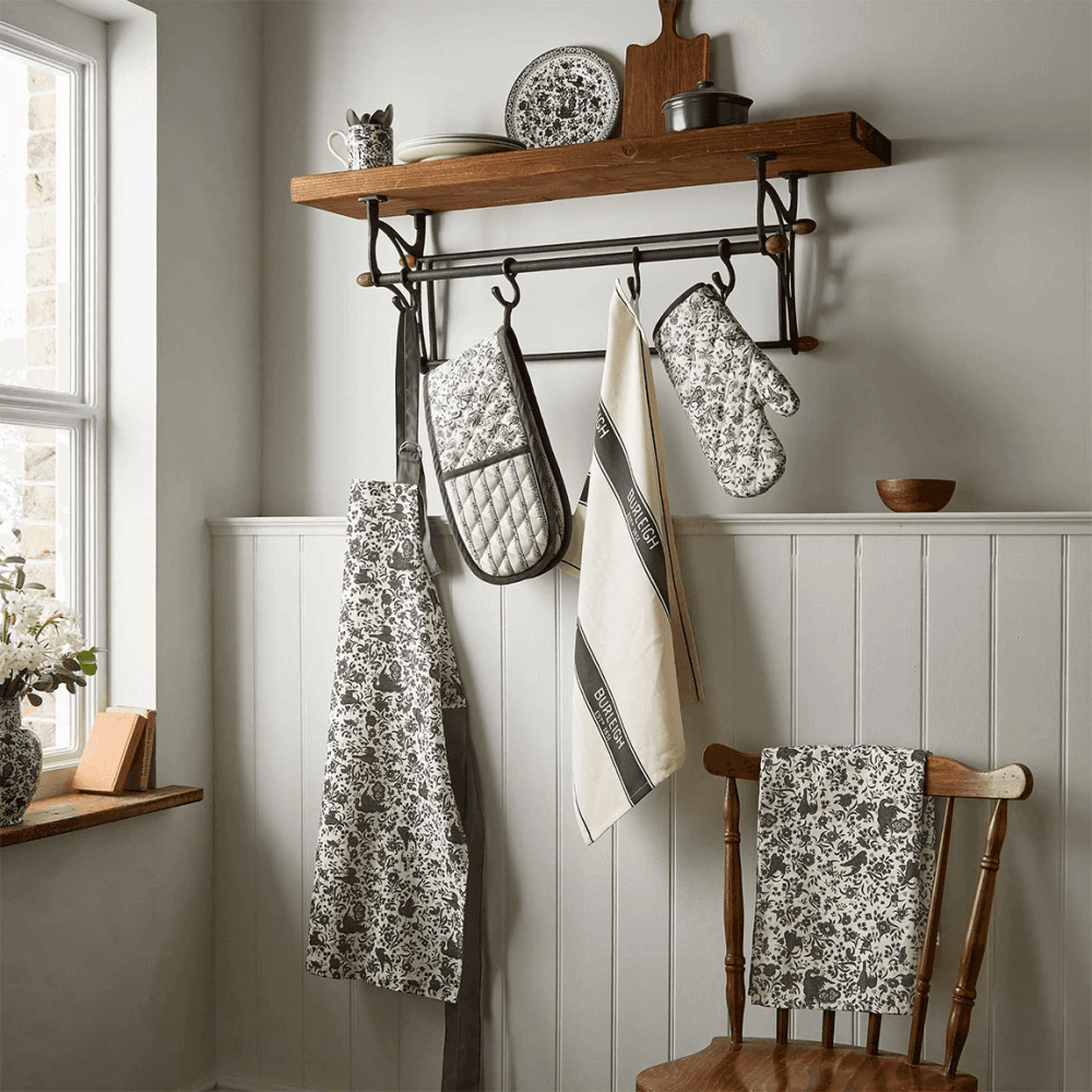 Regal Peacock Set of 2 Tea Towels, Charcoal