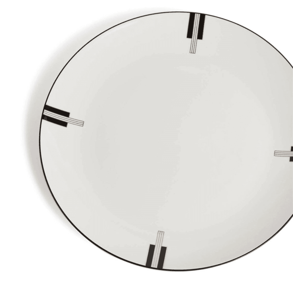 Luxe Graphite Dinner Plate, Black & White