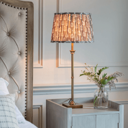 Image showing the Kirdford Reeded Table Lamp, Antique brass product.