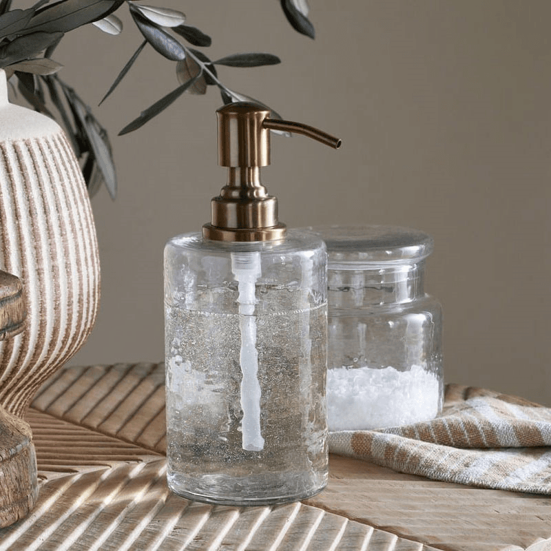 Ilcoso Recycled Hammered Glass Soap Dispenser