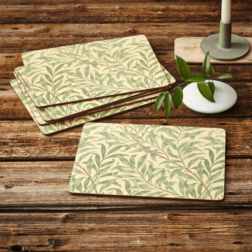 Image showing the Willow Boughs Set of 6 Placemats, Green product.