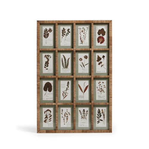 Image showing the Flores Rattan Framed Floral Prints, Natural product.