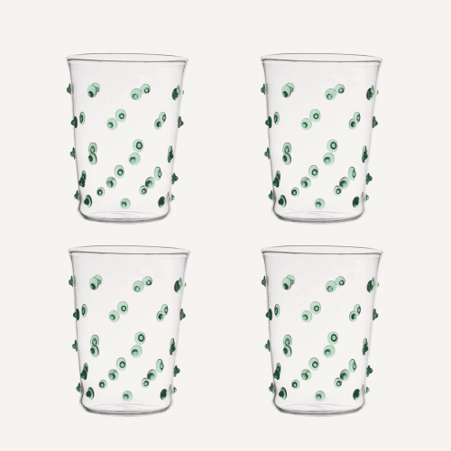 Image showing the Pom Set of 4 Water Glasses, 300ml, Green product.