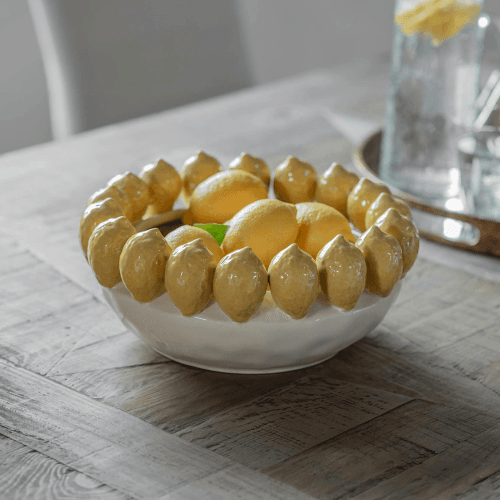 Image showing the Portloe Lemon Fruit Bowl, Yellow product.