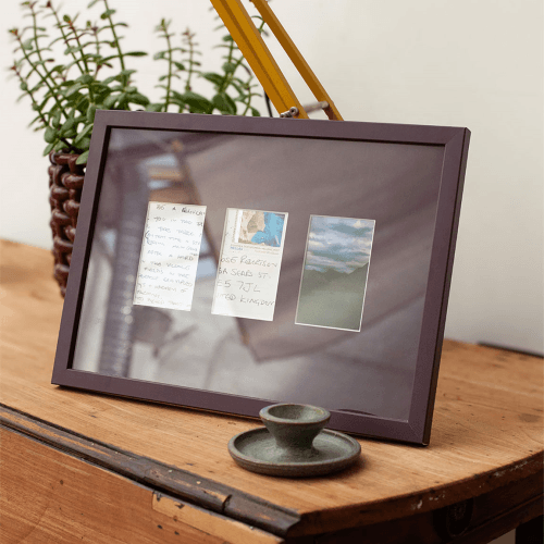 Image showing the Marco A4 Frame and Instax Mini x 3 Picture Frame Mount, Burgundy product.
