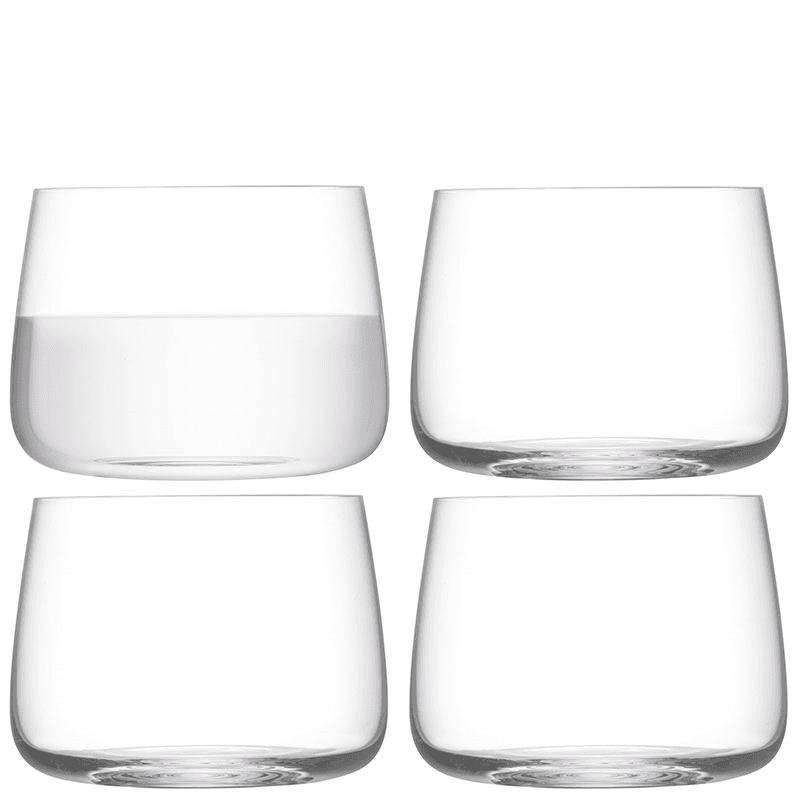 Metropolitan Set of 4 Stemless Glass, Clear