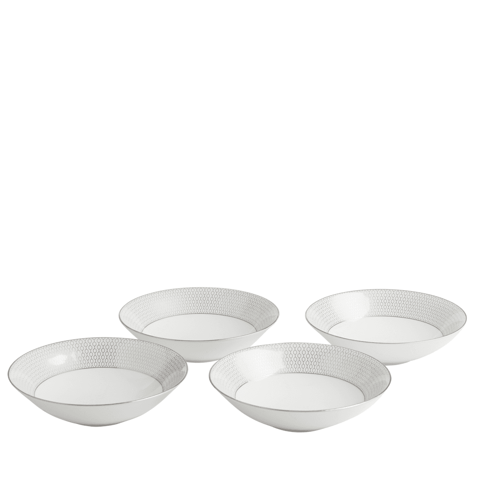 Gio Platinum 12 Piece Dinnerware Set, Platinum
