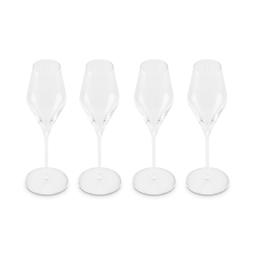 Image showing the Set of 4 Champagne Flutes, Clear product.