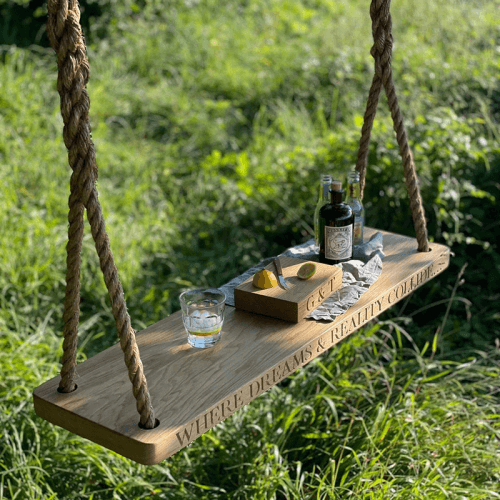 Image showing the Personalised Couple'S Swing, Oak product.