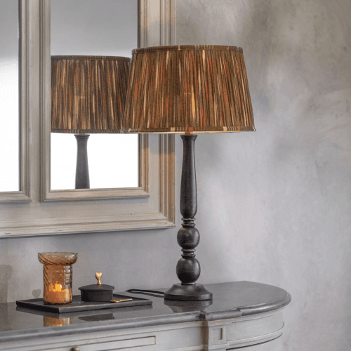 Image showing the Kirdford Spindle Table Lamp, Brown product.