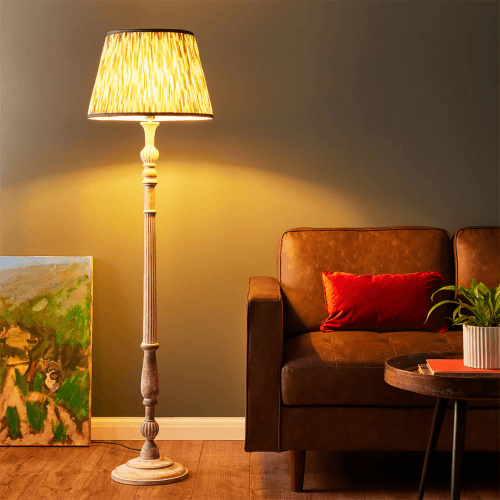 Image showing the Eloise Floor Lamp, Natural Whitewash product.