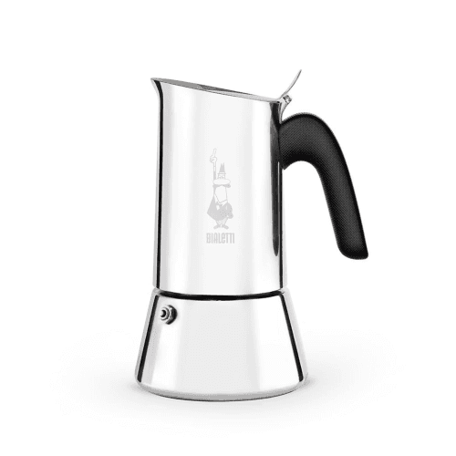 Image showing the Venus Induction stainless steel stovetop coffee maker, Silver product.
