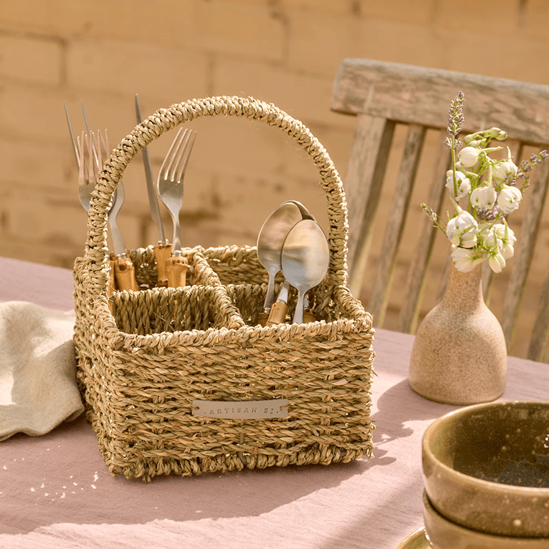 Seagrass Condiment Caddy, Natural