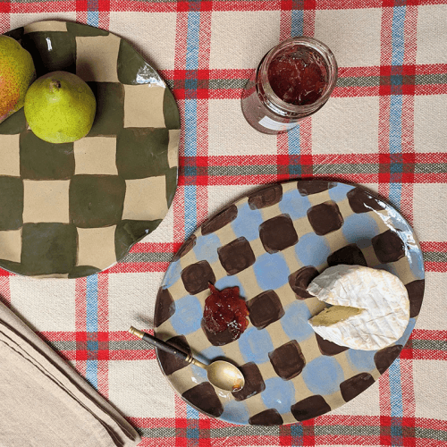 Image showing the Dash Platter, Baby Blue & Chocolate Brown product.