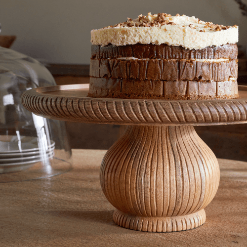Image showing the Vivan Glass Cake Stand & Dome, Natural product.