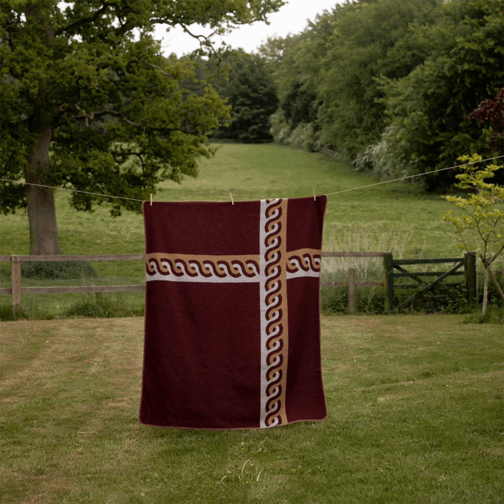 Caline Cashmere Blanket, Burgundy