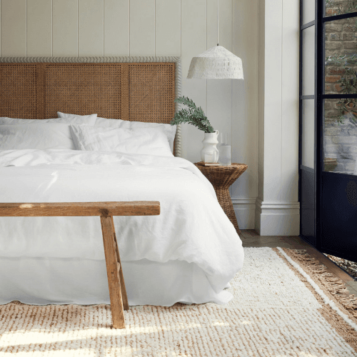 Image showing the Linen Duvet Cover, Super King, White product.