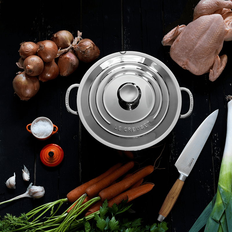 Siganture Uncoated Deep casserole with lid, Stainless Steel