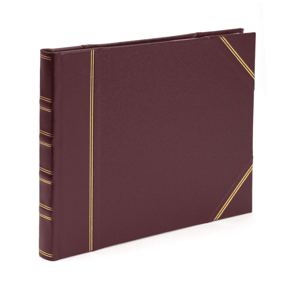 Original Landscape Lined Visitors Book, Burgundy